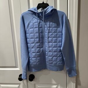 Old Navy Light Blue Quilted Zip-up Hoodie